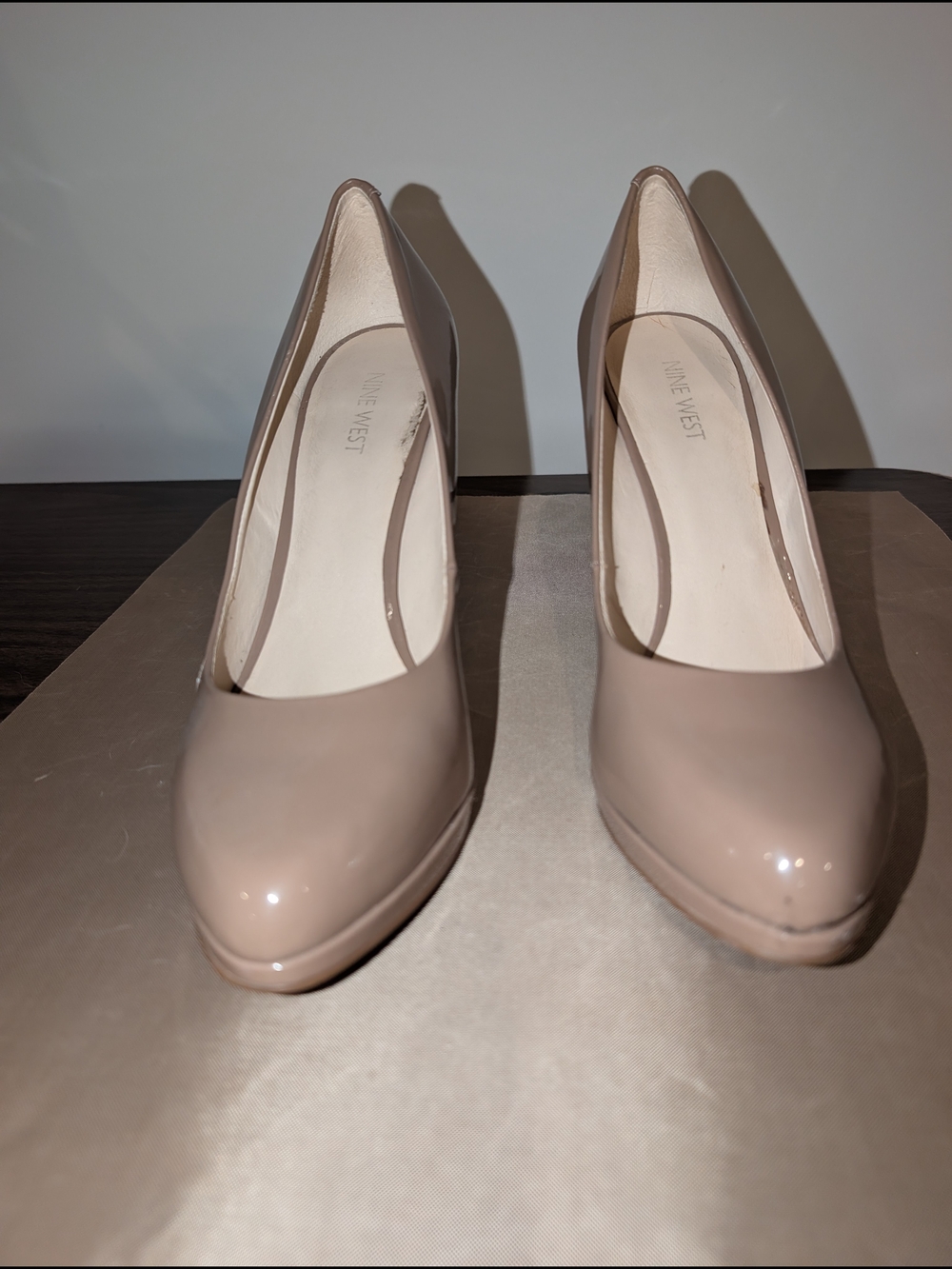 Nine West Patent Leather Nude/Taupe Pumps Size 11M